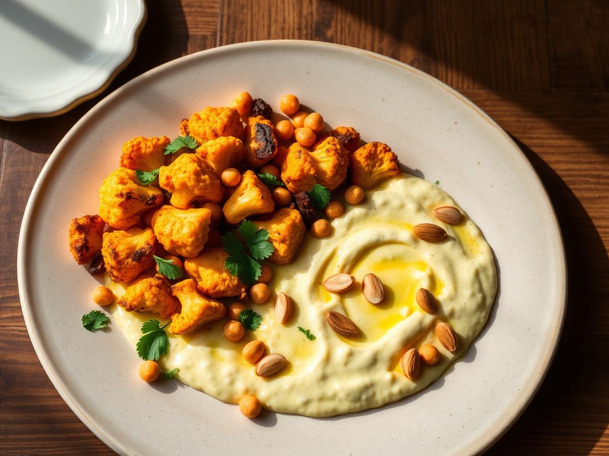 Curried Chickpea and Cauliflower Bake