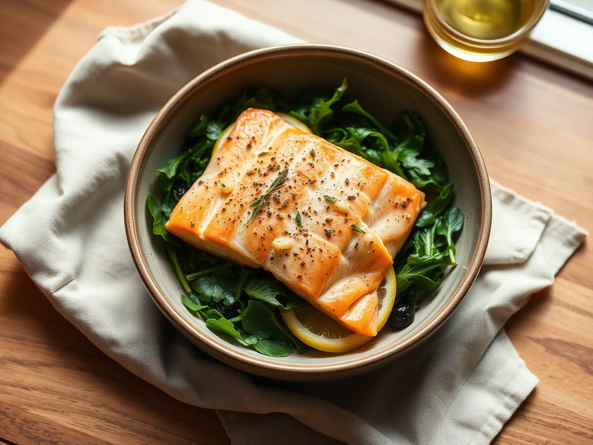 Leftover Salmon Over Greens