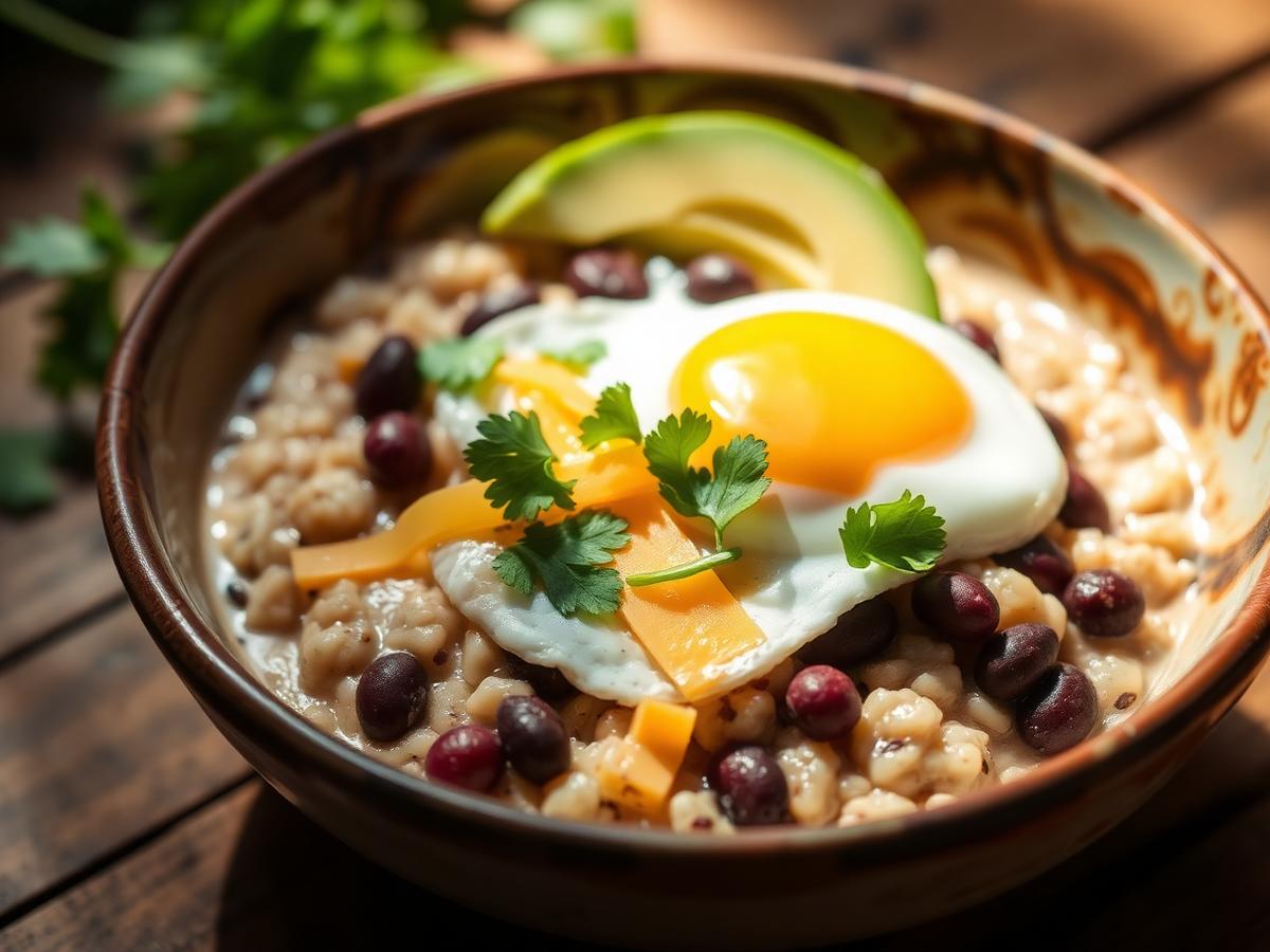 Savory Oat and Black Bean Breakfast Skillet
